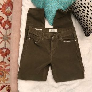 Lucky Brand olive corduroy skinny pants
